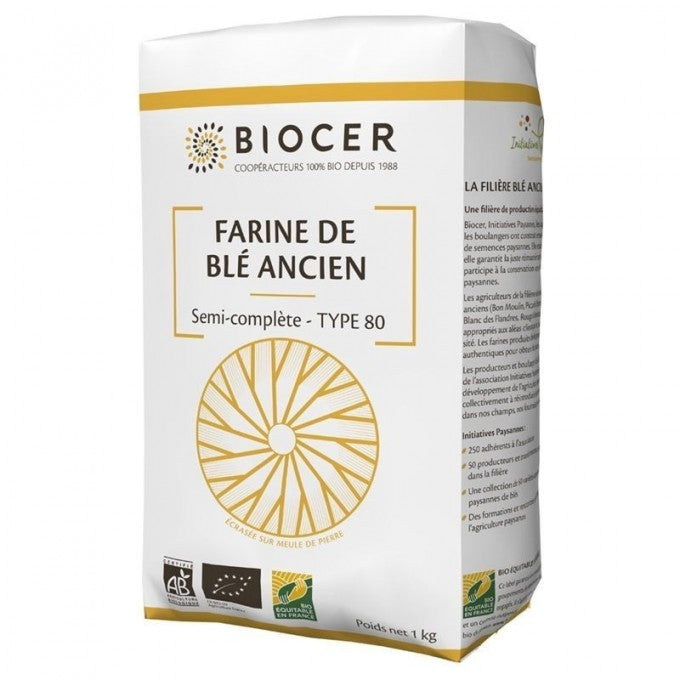 Farine de blé ancien T80 1kg Bio
