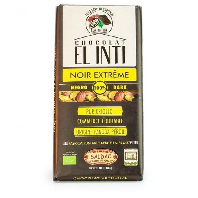 Pâte de cacao 100% sans sucre El Inti 100g