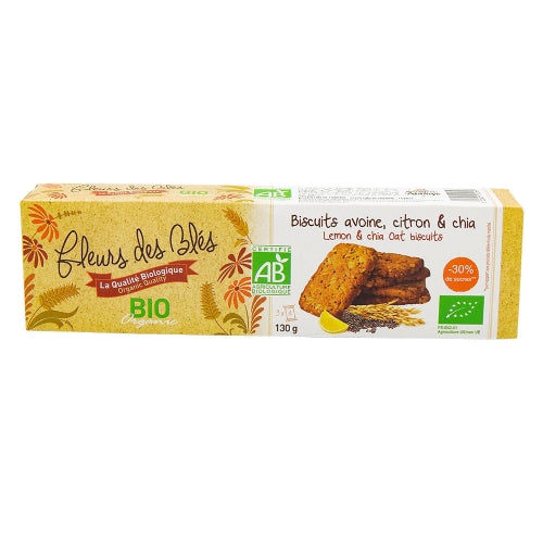 Biscuits avoine, citron & chia BIO France pqt 130g