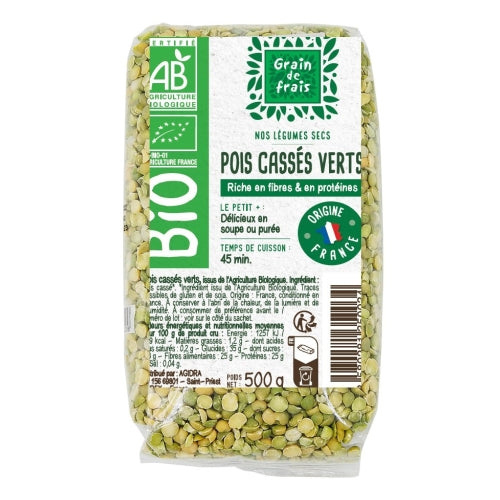 Pois cassés BIO France paquet 500g Grain de Frais