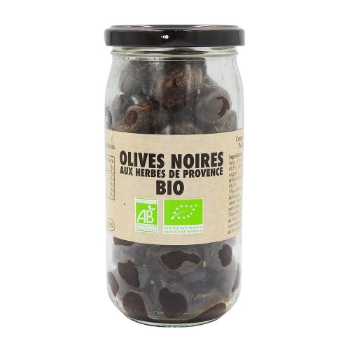 Olives noires herbes de Provence BIO pot pne 235g