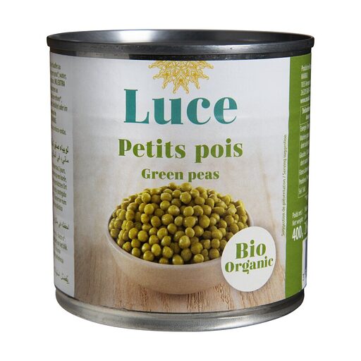 Petits pois à l'étuvée en conserve bio - Luce - 400 g
