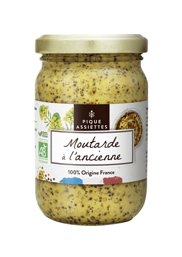 Moutarde à l'Ancienne (100% graînes françaises) bio - Pique Assiette - 200 g