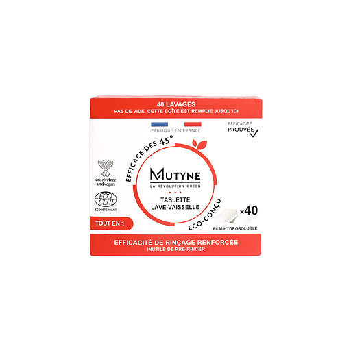 Tablette lave-vaisselle tout en 1 - 40 tabs - Mutyne