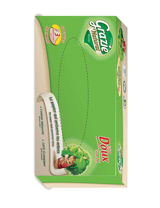Boîte de 80 mouchoirs 3 feuilles - Grazie