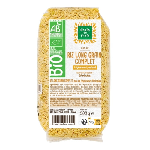 Riz long complet BIO paquet 500g Grain de Frais