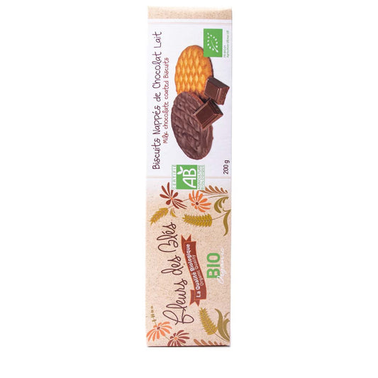 Biscuits nappés chocolat lait BIO paquet 200g