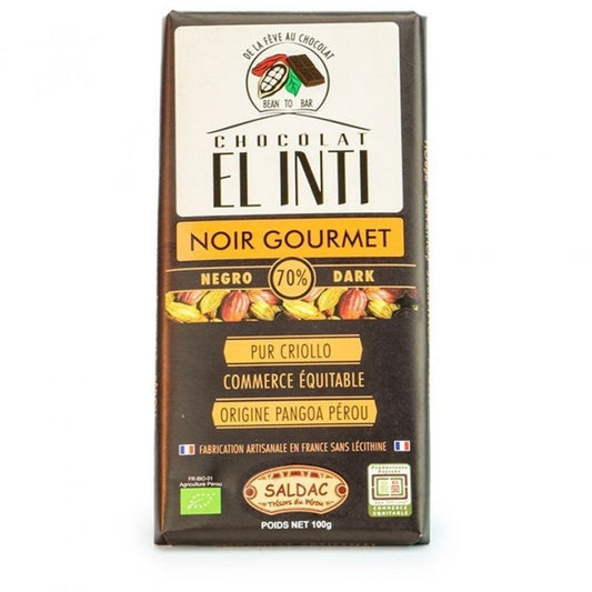 Chocolat noir 70% cacao El Inti 100g Bio