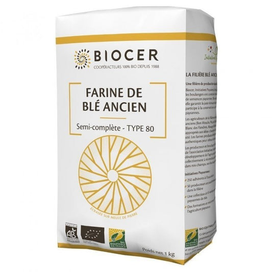 Farine de blé ancien T80 1kg Bio
